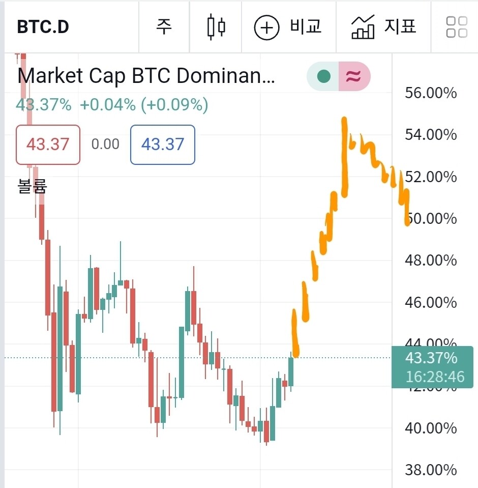 블라인드 | 암호화폐: 비트 월봉 분석