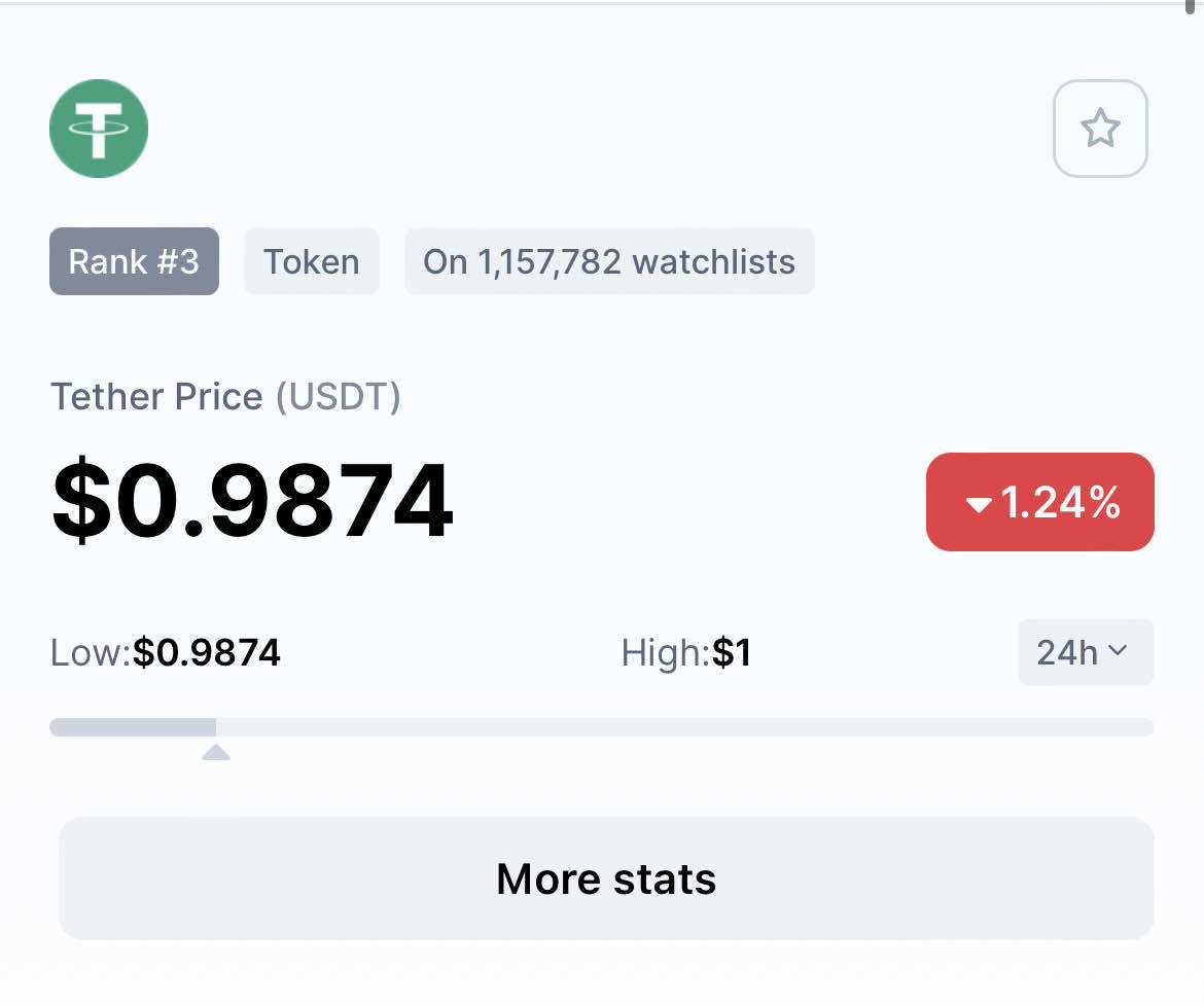 블라인드 | 암호화폐: usdt도 패깅 깨지기 시작했다
