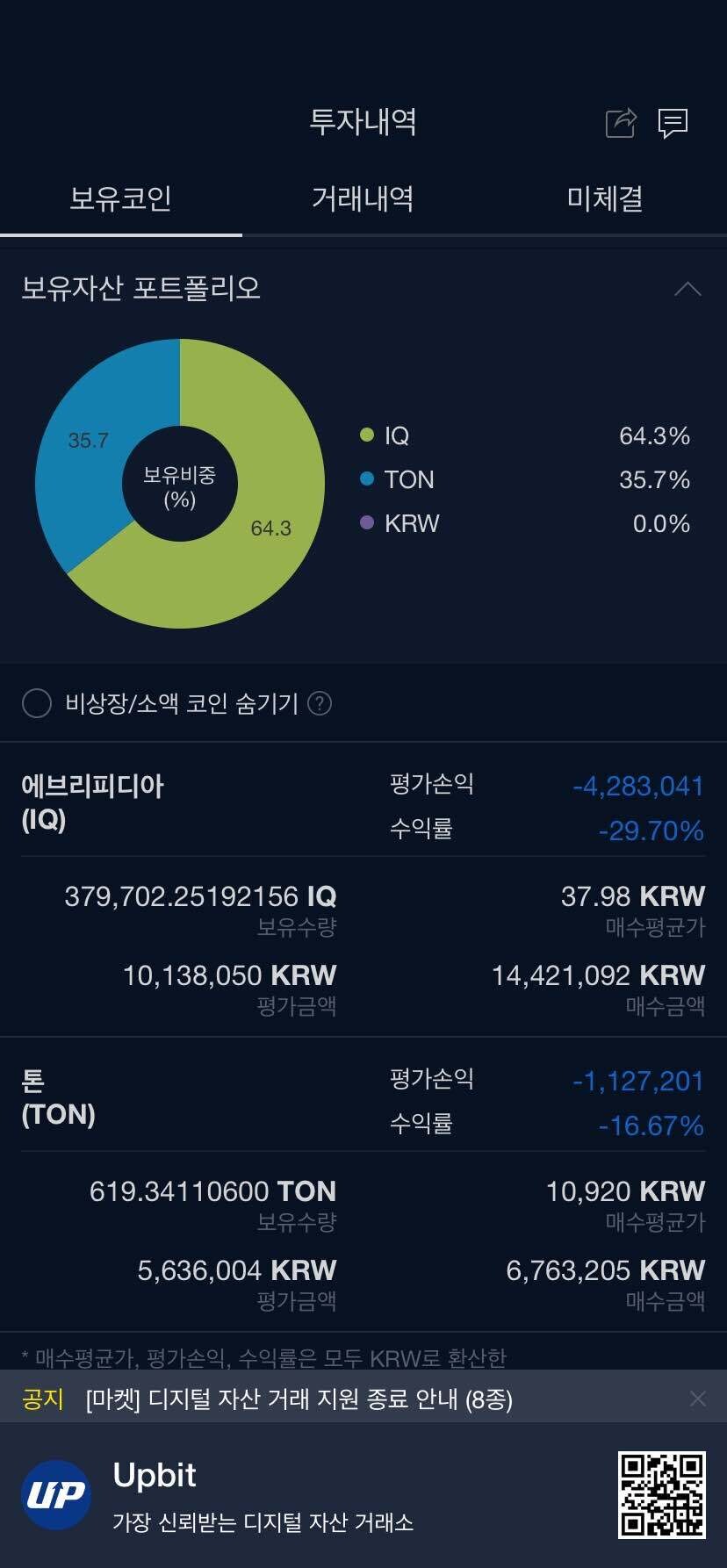 블라인드 | 암호화폐: 내 포트폴리오 봐줄 오빠들..