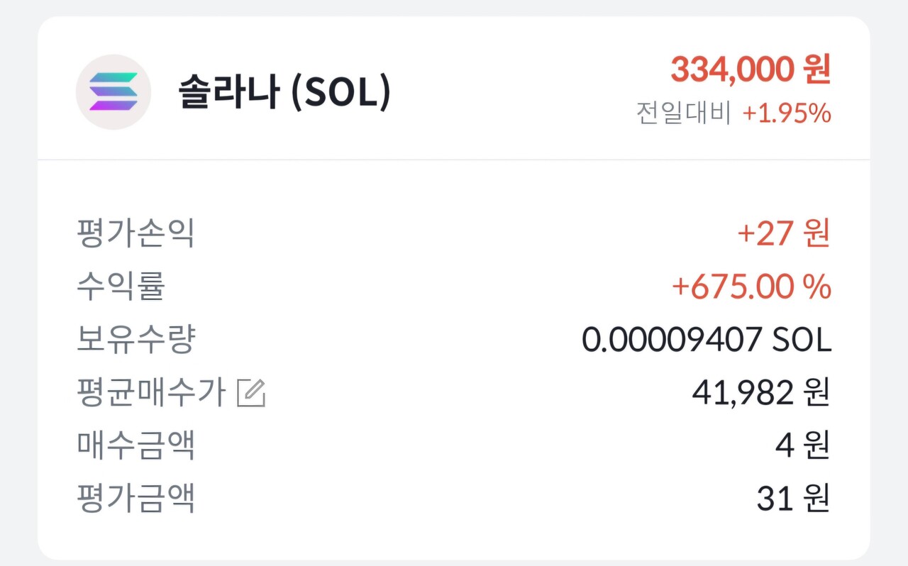 블라인드 | 암호화폐: 솔라나 평단 42000원 675% 수익률 인증