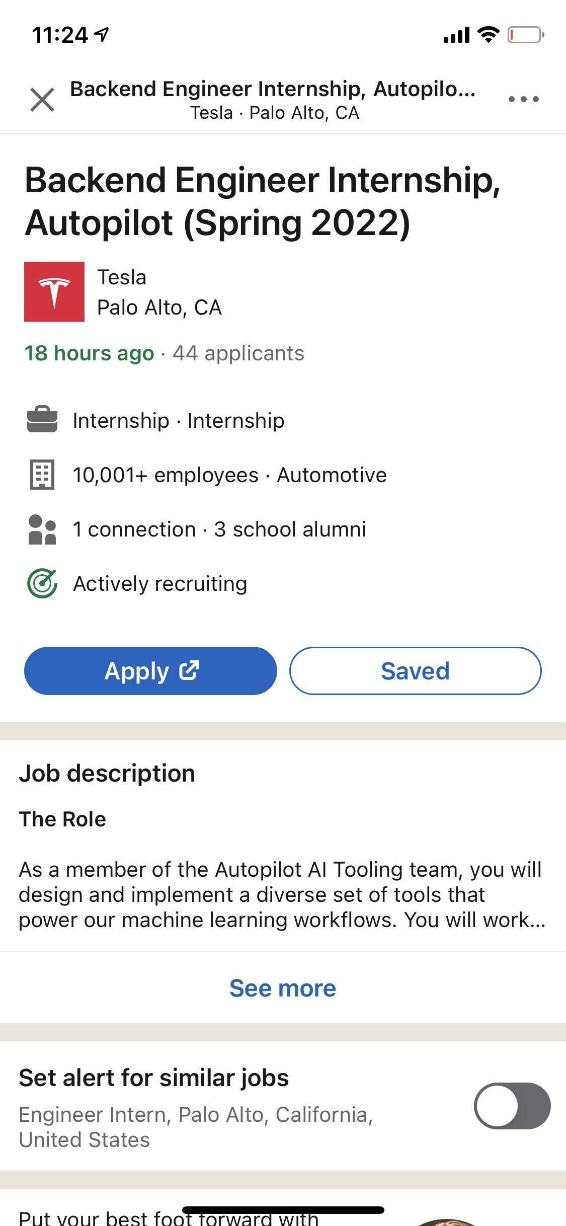 Tesla internship referral 