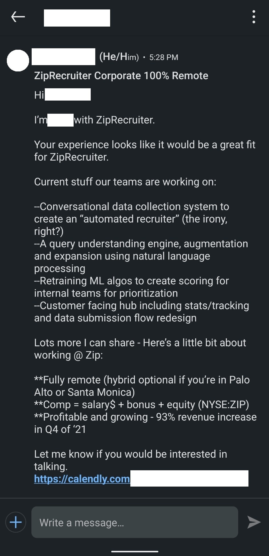 I Got A Message On LinkedIn From A Recruiter At Zip Recruiter Trying To i-got-a-message-on-linkedin-from-a-recruiter-at-zip-recruiter-trying-to