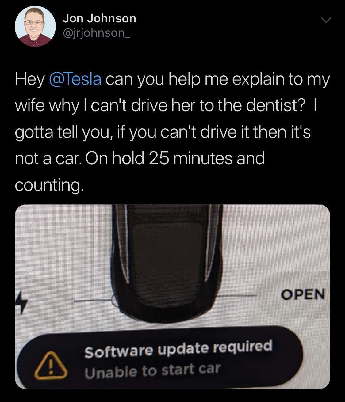 Lmao super reliable tesla