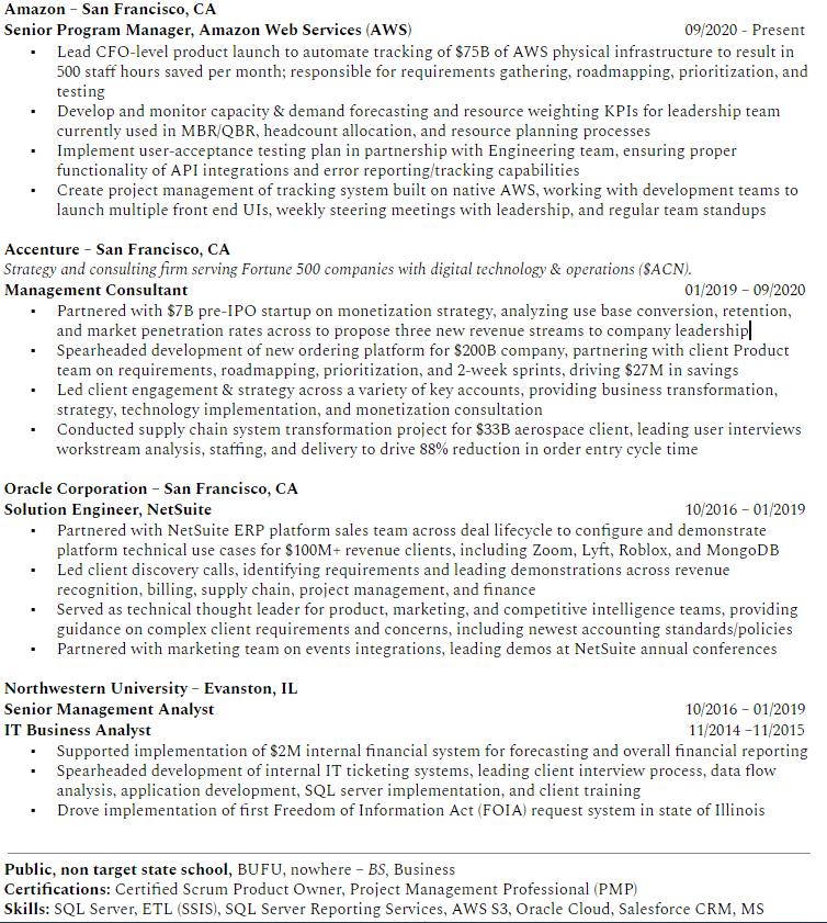 Breaking into PM, rate my resume!