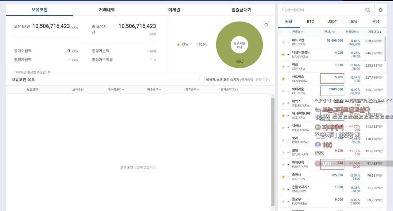 블라인드 | 암호화폐: 업비트 100억