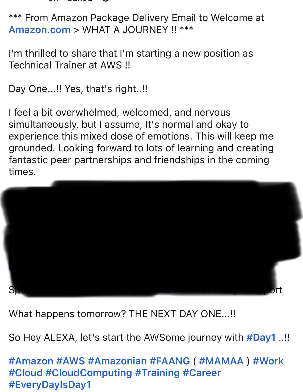 From Amazon package delivery email to this one was new