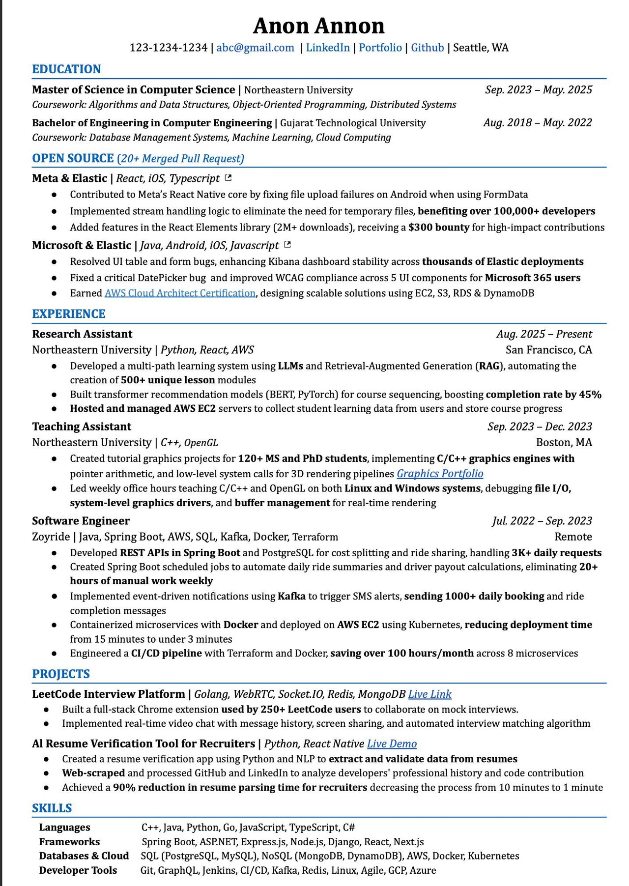 Seeking Resume Feedback | Resume Review - Blind