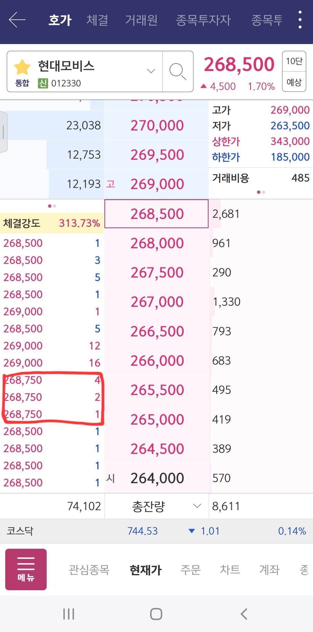 블라인드 | 주식·투자: 호가가 500원 단위인데 250원 차이로 거래된건 뭐야?