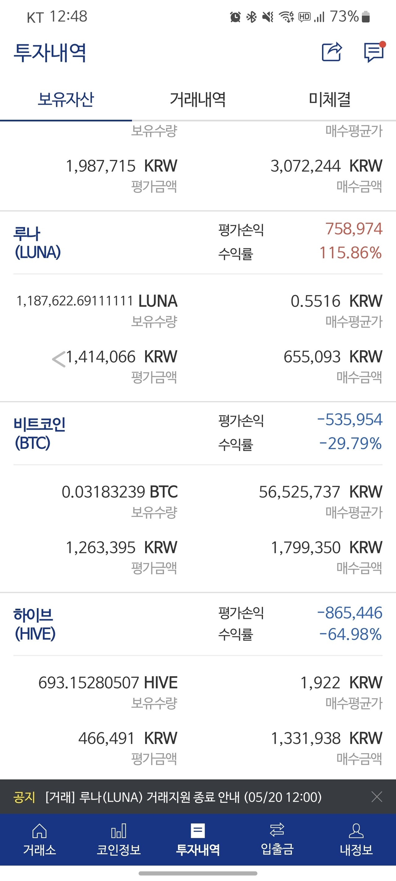 블라인드 | 암호화폐: 업비트 루나