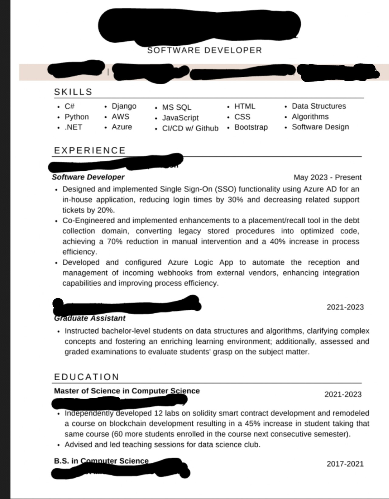 Resume review? | Resume Review - Blind