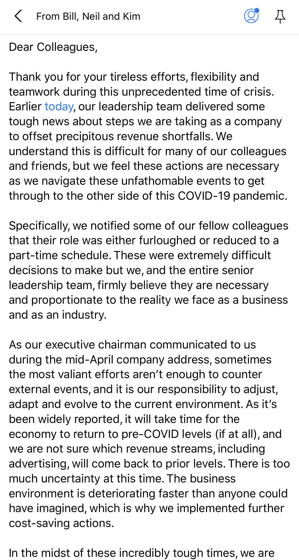 US News furloughs undisclosed number of employees